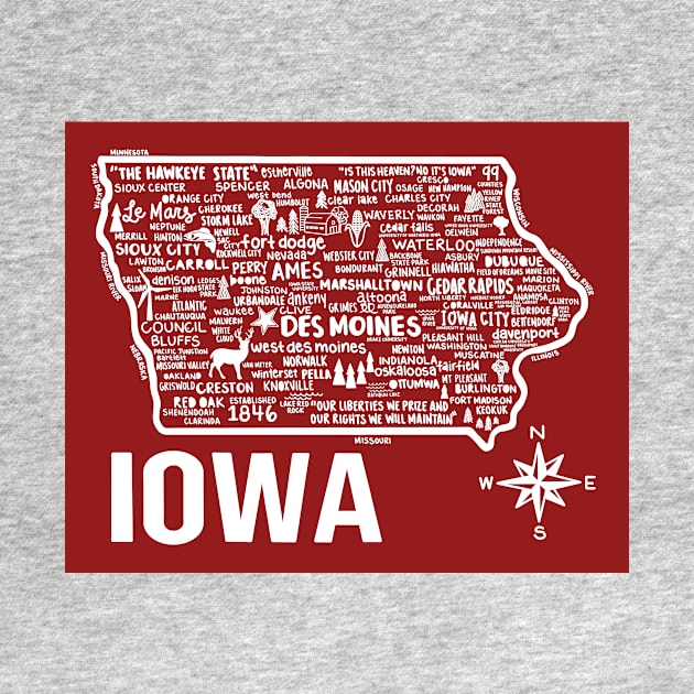 Iowa Map by fiberandgloss